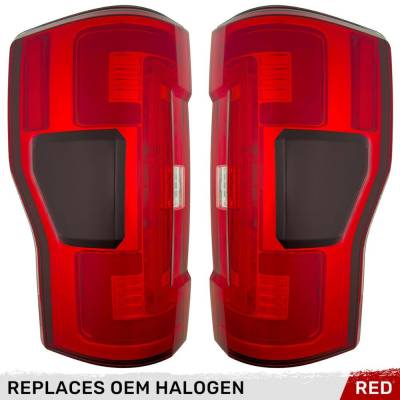 Recon - Recon 264299RD OLED Tail Lights Red Lens 17-19 Ford Super Duty