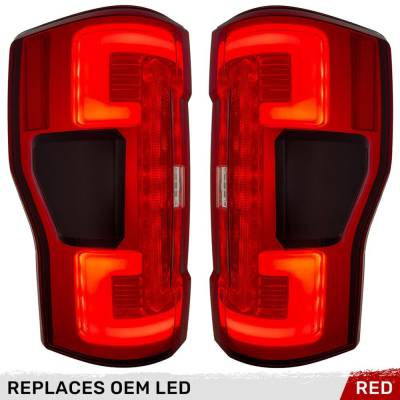 Recon - Recon 264399LEDRD OLED Tail Lights Red Lens 20-22 Ford Super Duty w/BLIS