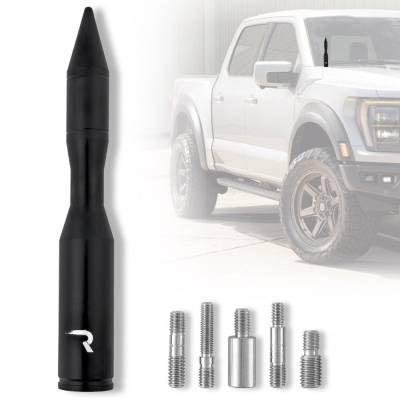 Recon - Recon 264ANTRTBK 5" Aluminum Rocket Universal Stubby Antenna-Black