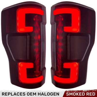 Recon - Recon 264399RBK OLED Tail Lights Red Smoked Lens 20-22 Ford Super Duty