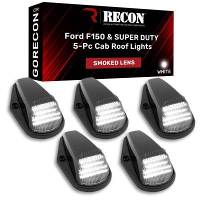 Recon - Recon 264100WHBK LED Cab Roof Light Kit Smoked/White 88-98 Ford F-Series