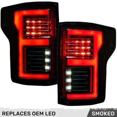 Recon - Recon 264468LEDBK OLED Tail Lights Smoked Lens 18-20 Ford F150 w/BLIS
