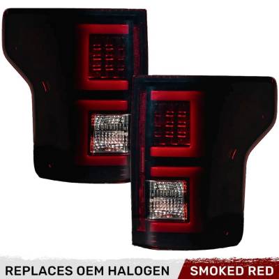 Recon - Recon 264468RBK OLED Tail Lights Red Smoked Lens 18-20 Ford F150