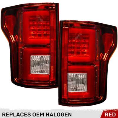 Recon - Recon 264468RD OLED Tail Lights Red Lens 18-20 Ford F150