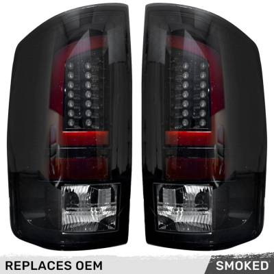 Recon - Recon 264379BK OLED Tail Lights Smoked Lens for 07-08 RAM Trucks