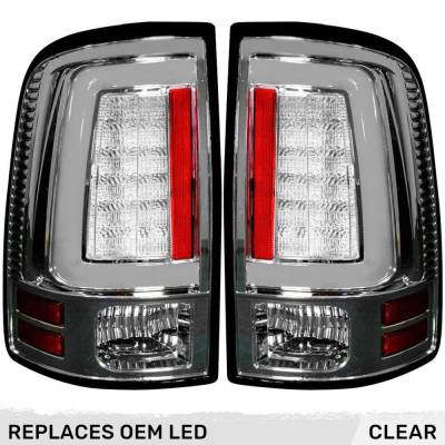 Recon - Recon 264336CL OLED Tail Lights Clear Lens for 13-18 RAM Trucks