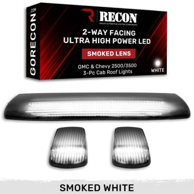 Recon - Recon 264157BKHPWH LED Cab Roof Lights Smoked/White 15-19 Silverado/Sierra HD