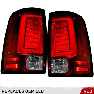 Recon - Recon 264336RD OLED Tail Lights Red Lens for 13-18 RAM Trucks