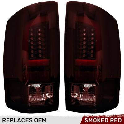 Recon - Recon 264379RBK OLED Tail Lights Red Smoked Lens for 07-08 RAM Trucks