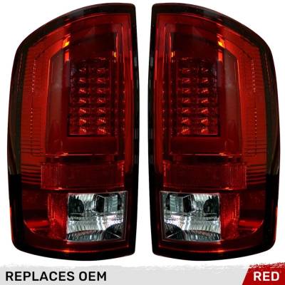 Recon - Recon 264379RD OLED Tail Lights Red Lens for 07-08 RAM Trucks