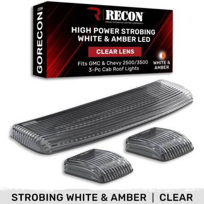 Recon - Recon 264157CLS LED Cab Roof Light Kit Clear/White/Amber Silverado/Sierra HD