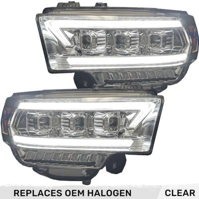 Recon - Recon 264386CLCS LED Projector HeadLights Clear Lens for 19-23 RAM HD