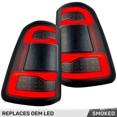 Recon - Recon 264338LEDBK OLED Tail Lights Smoked Lens For19-23 RAM 1500
