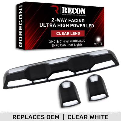 Recon - Recon 264158CLHPWH LED Cab Roof Light Kit Clear/White for 20-23 Silverado/Sierra