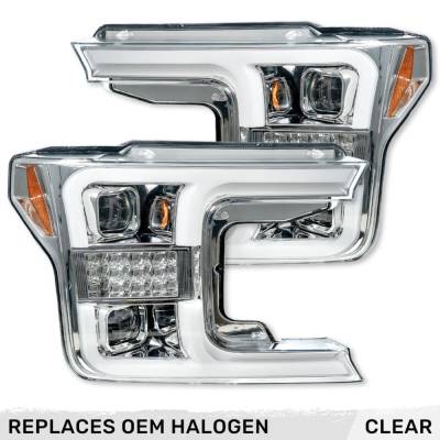 Recon - Recon 264390CLCS Projector HeadLights Clear Lens 18-20 Ford F150