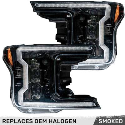 Recon - Recon 264390LEDBKCS LED HeadLights Smoked Lens 18-20 Ford F150