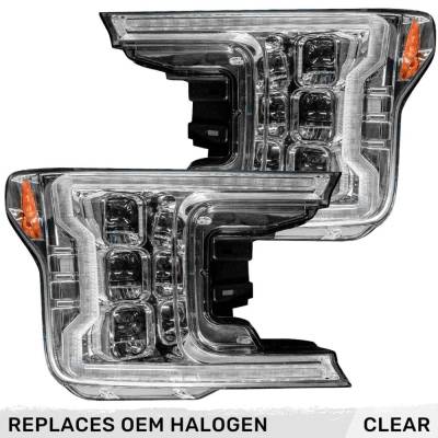 Recon - Recon 264390LEDCLCS LED HeadLights Clear Lens 18-20 Ford F150