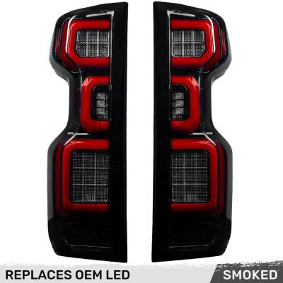Recon - Recon 264397LEDBK OLED Tail Lights Smoked Lens for 19-25 Silverado 1500/HD