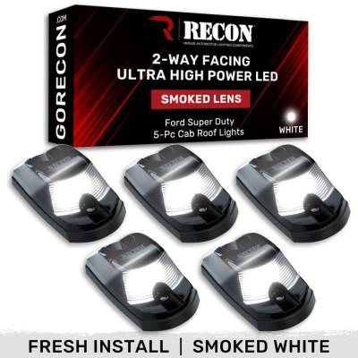 Recon - Recon 264342BKHPWH LED Cab Roof Light Kit Smoked/White 17-25 Super Duty