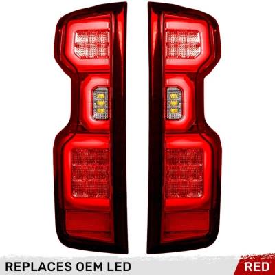 Recon - Recon 264397LEDRD OLED Tail Lights Red Lens 19-25 Silverado 1500/HD
