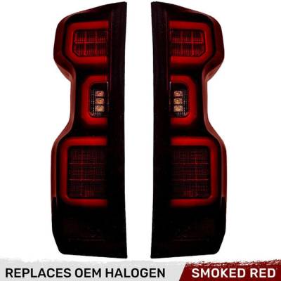 Recon - Recon 264397RBK OLED Tail Lights Red Smoked Lens 19-25 Silverado 1500/HD