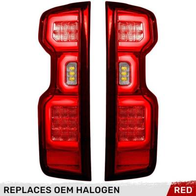 Recon - Recon 264397RD OLED Tail Lights Red Lens 19-25 Silverado 1500/HD
