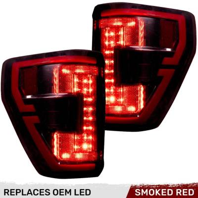 Recon - Recon 264568LEDRBK OLED Tail Lights Red Smoked Lens 21-23 Ford F150 w/BLIS