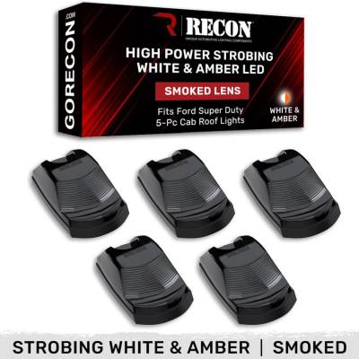 Recon - Recon 264343BKS LED Cab Roof Light Kit Smoked/White/Amber 17-22 Super Duty