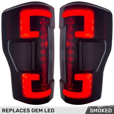 Recon - Recon 264399LEDBK OLED Tail Lights Smoked Lens 20-22 Ford Super Duty w/BLIS
