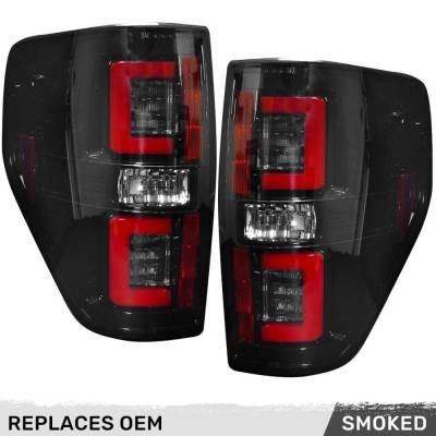 Recon - Recon 264368BK LED Tail Lights Smoked Lens 09-14 Ford F150/Raptor