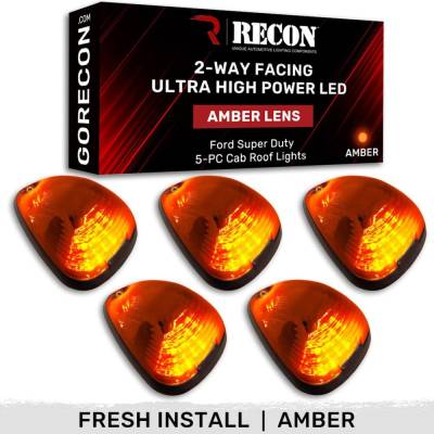 Recon - Recon 264143AMHPAM LED Cab Roof Light Kit Amber/Amber 99-16 Super Duty