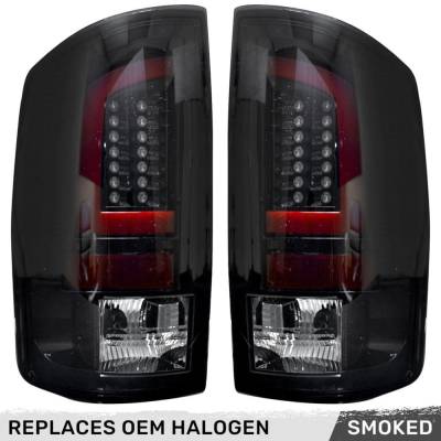 Recon - Recon 264371BK OLED Tail Lights Smoked Lens for 02-06 RAM Trucks