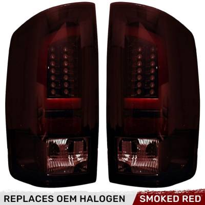 Recon - Recon 264371RBK OLED Tail Lights Red Smoked Lens for 02-06 RAM Trucks