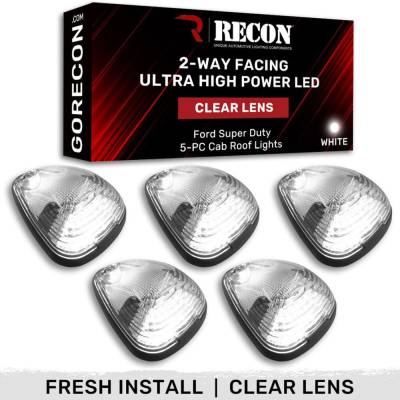 Recon - Recon 264143CLHPWH LED Cab Roof Light Kit Clear/White 99-16 Super Duty