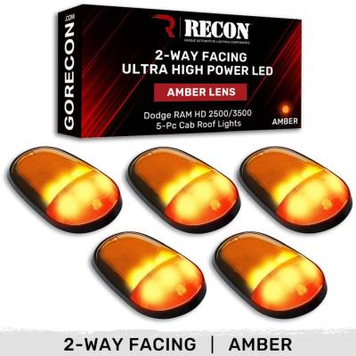Recon - Recon 264146AMHPAM LED Cab Roof Light Kit Amber/Amber for 03-18 RAM HD
