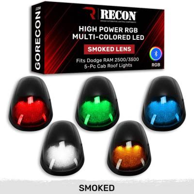 Recon - Recon 264146BKRGB LED Cab Roof Light Kit Smoked/RGB for 03-18 RAM HD
