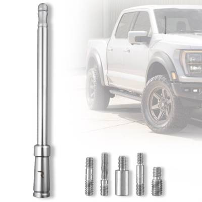 Recon - Recon 264ANTCH 8" Aluminum Universal Stubby Antenna-Chrome