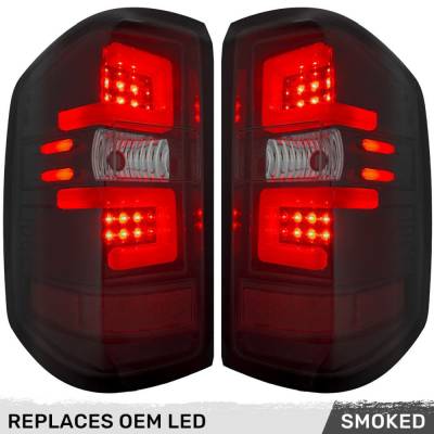 Recon - Recon 264297BK OLED Tail Lights Smoked Lens 16-18 Silverado 1500/HD