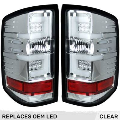 Recon - Recon 264297CL OLED Tail Lights Clear Lens 16-18 Silverado 1500/HD