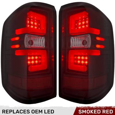 Recon - Recon 264297RBK OLED Tail Lights Red Smoked Lens 16-18 Silverado 1500/HD