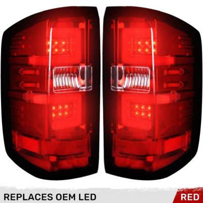 Recon - Recon 264297RD OLED Tail Lights Red Lens 16-18 Silverado 1500/HD