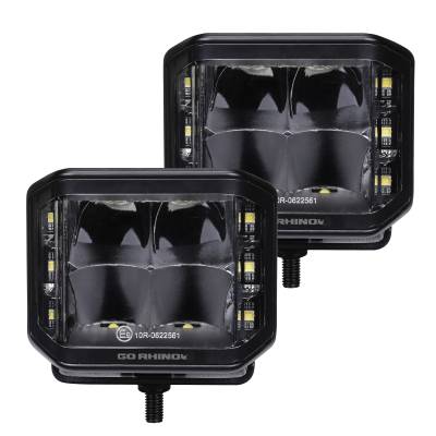 Go Rhino - Go Rhino 750700321SCS Blackout Series Sideline LED Cube Spot Light Kit