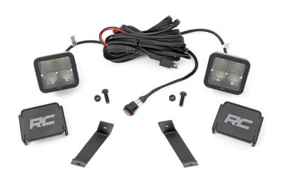 Rough Country Suspension Systems - Rough Country 70084 A-Pillar 2" LED Ditch Light Kit-Flood for 14-21 Cherokee KL