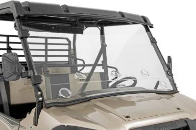 Rough Country Suspension Systems - Rough Country 98215150 Front UTV Vented Full Windshield for Kawasaki Mule