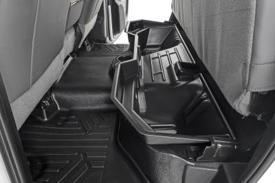 Rough Country Suspension Systems - Rough Country Rear Underseat Storage Bin Black for 02-18 RAM Crew RC09401