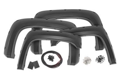 Rough Country Suspension Systems - Rough Country F-C10714B Pocket Fender Flares Black for 07-14 Silverado 1500