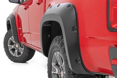 Rough Country Suspension Systems - Rough Country F-C11511A Black Pocket Fender Flares for 15-22 Chevy Colorado 5'