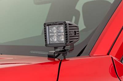 Rough Country Suspension Systems - Rough Country 72103 A-Pillar 2" LED Ditch Light Kit-Spot for 24-25 Toyota Tacoma