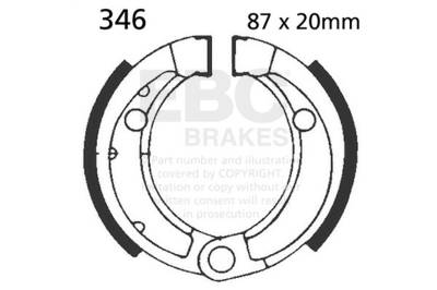 EBC Motorcycle Brakes - EBC Motorcycle Brakes 346 Plain Motorcycle Replacement Brake Shoes