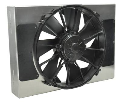 Derale - Derale 16814 High Output Single 12" Electric Rad Fan/Aluminum Shroud Kit